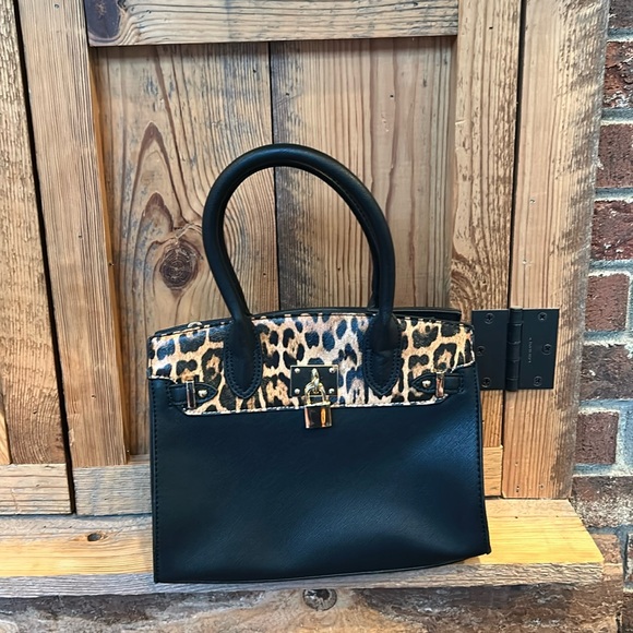 Women’s handbag black and leopard print - Picture 4 of 4